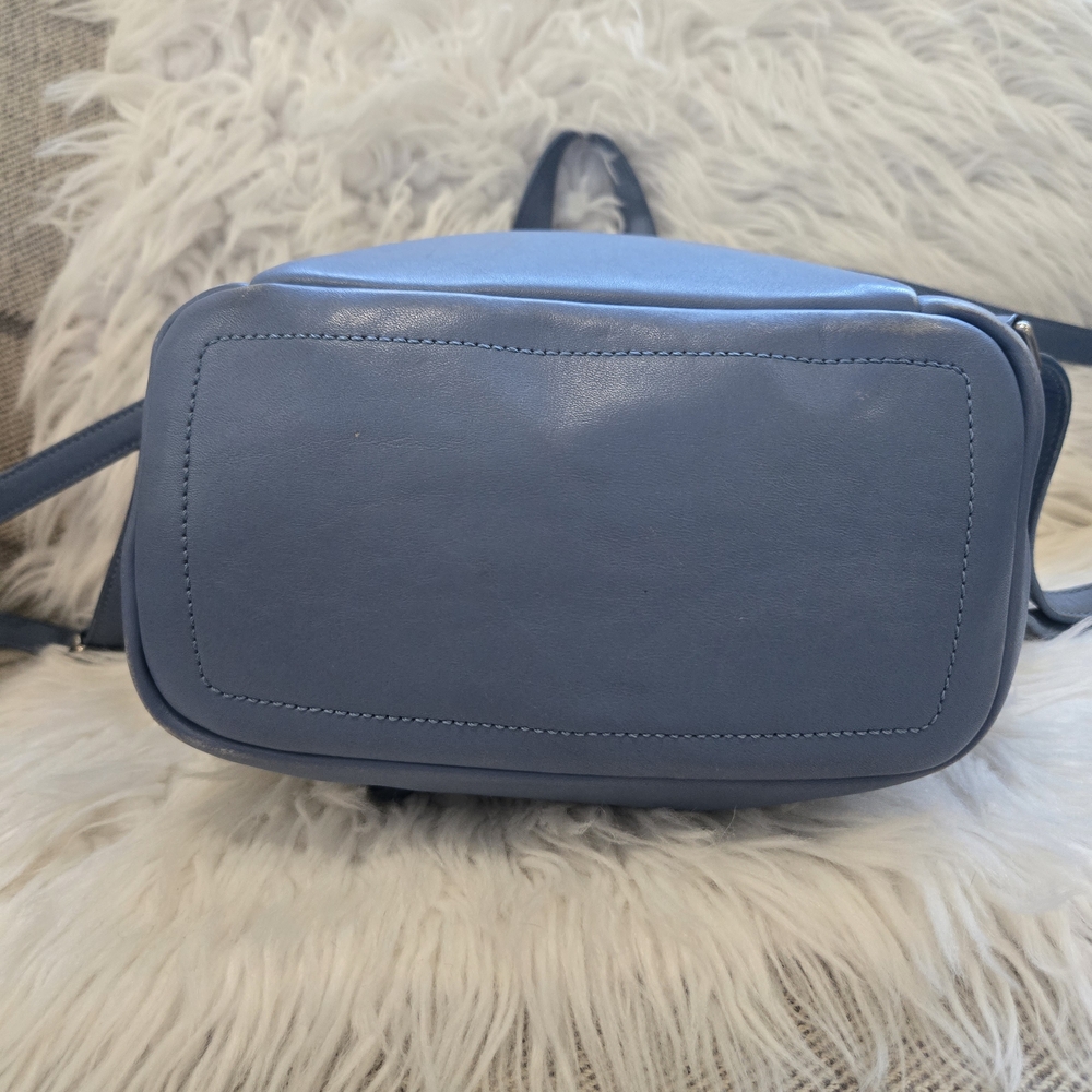 Coach Light Blue Leather Drawstring Backpack - image 7